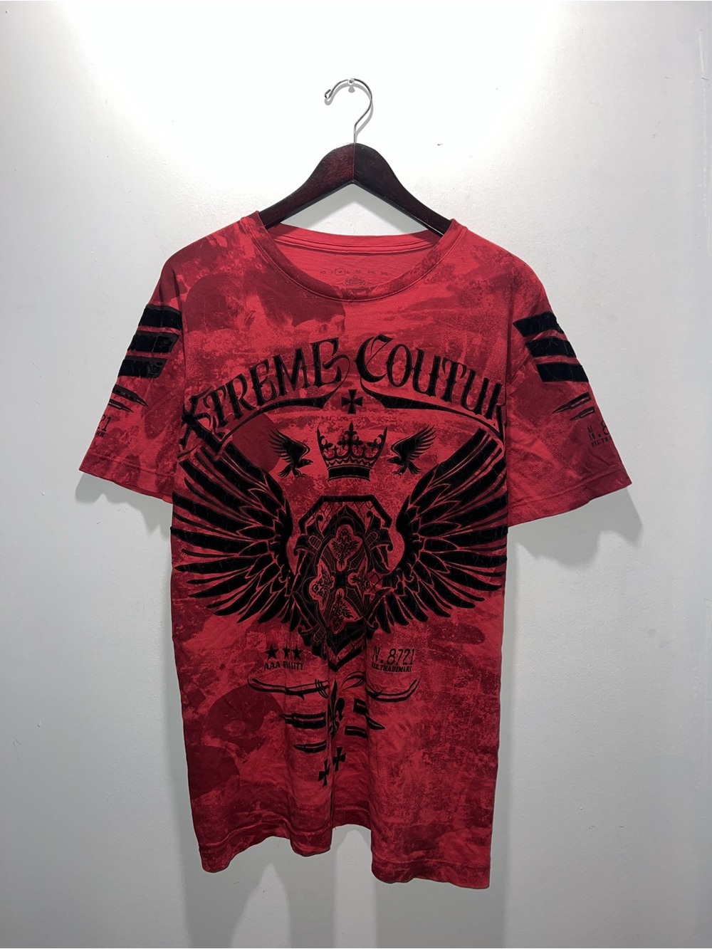 👕🌶 Y2K Xtreme Couture By Affliction "Wings" Grunge Pre-Distressed T-Shirt